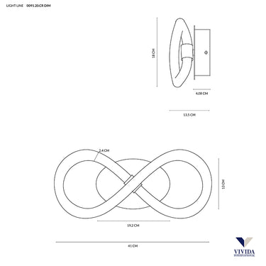 Light line applique 3000k dimmerabile Vivida international Lampade da parete